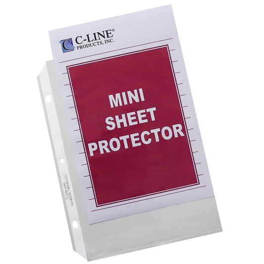 Heavyweight Polypropylene Sheet Protector, Mini clear, 8 1/2 x 5 1/2, 50/BX, 62058
