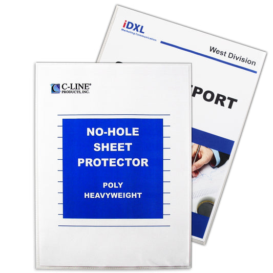 No-Hole Sheet Protector, Clear, 11 x 8 1/2, 25/BX, 62907