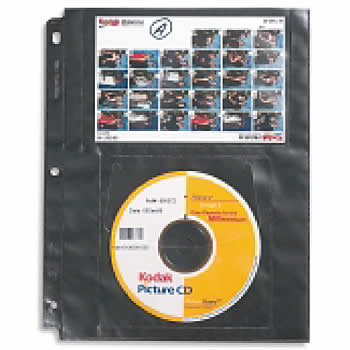 CD / PHOTO INDEX STORAGE PAGES - POLY - BLACK (10/